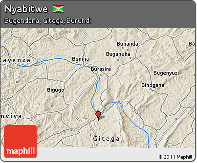 Shaded Relief 3D Map of Nyabitwe