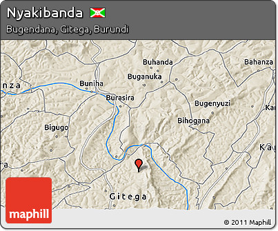 Shaded Relief 3D Map of Nyakibanda