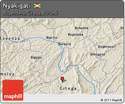 Shaded Relief 3D Map of Nyakigati