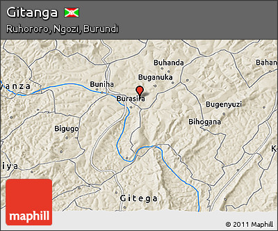 Shaded Relief 3D Map of Gitanga