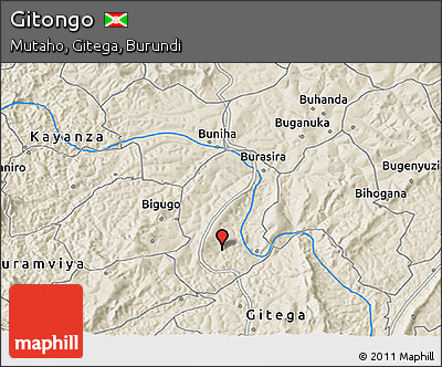 Shaded Relief 3D Map of Gitongo