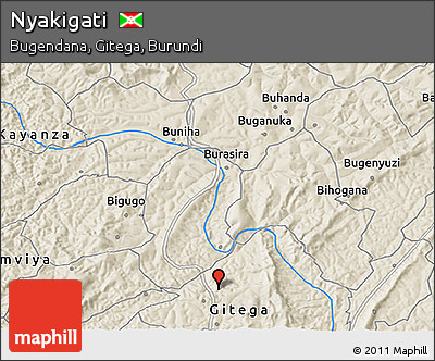 Shaded Relief 3D Map of Nyakigati