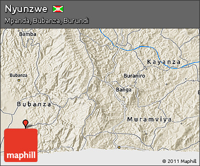 Shaded Relief 3D Map of Nyunzwe
