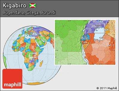 Political Location Map of Kigabiro