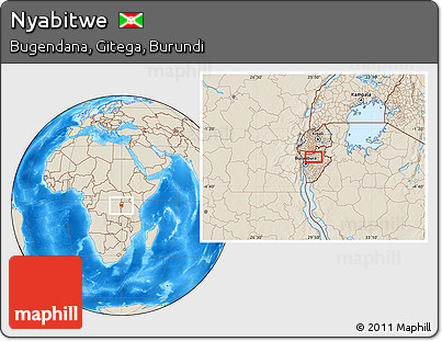 Shaded Relief Location Map of Nyabitwe