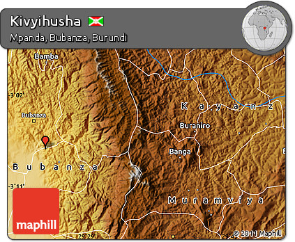 Physical Map of Kivyihusha