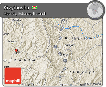 Shaded Relief Map of Kivyihusha