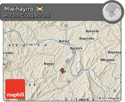 Shaded Relief Map of Mwihayiro