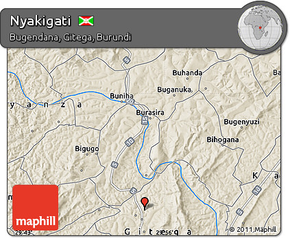 Shaded Relief Map of Nyakigati