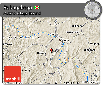 Shaded Relief Map of Rubagabaga