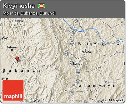 Shaded Relief Map of Kivyihusha