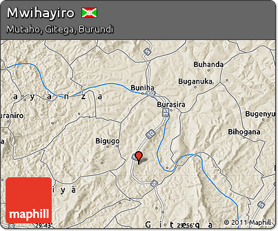 Shaded Relief Map of Mwihayiro