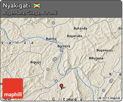 Shaded Relief Map of Nyakigati