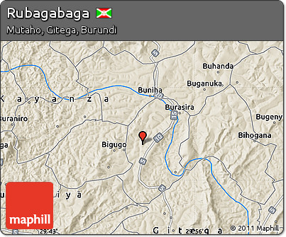 Shaded Relief Map of Rubagabaga