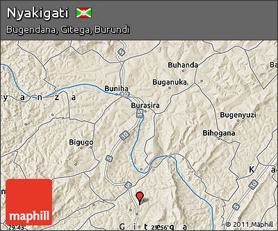 Shaded Relief Map of Nyakigati