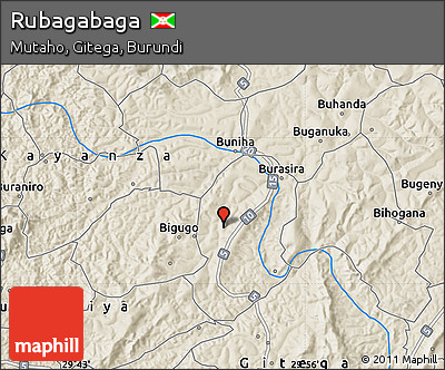 Shaded Relief Map of Rubagabaga