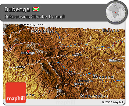 Physical Panoramic Map of Bubenga