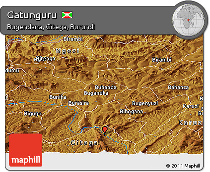 Physical Panoramic Map of Gatunguru