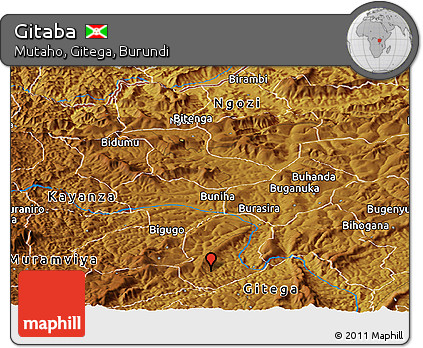Physical Panoramic Map of Gitaba