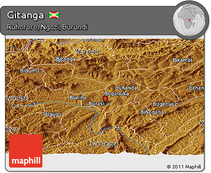 Physical Panoramic Map of Gitanga