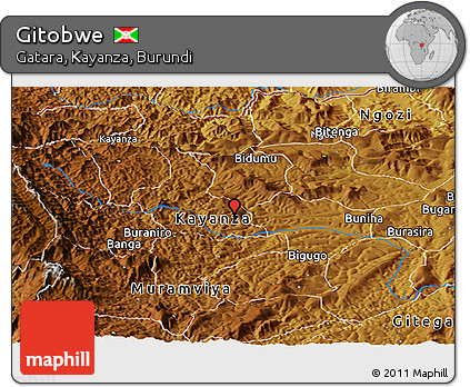 Physical Panoramic Map of Gitobwe