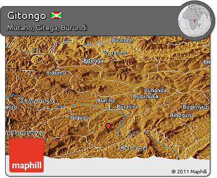 Physical Panoramic Map of Gitongo
