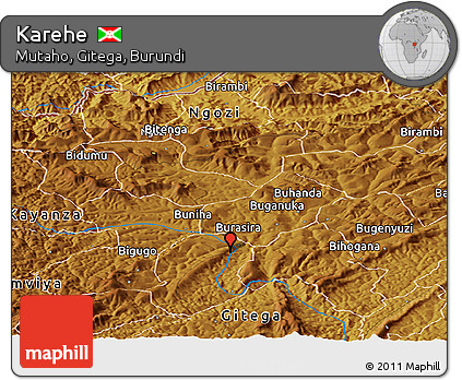 Physical Panoramic Map of Karehe