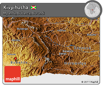 Physical Panoramic Map of Kivyihusha