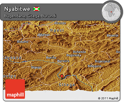 Physical Panoramic Map of Nyabitwe