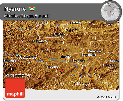 Physical Panoramic Map of Nyarure