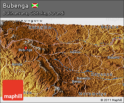 Physical Panoramic Map of Bubenga