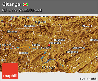 Physical Panoramic Map of Gitanga