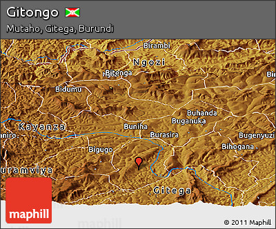 Physical Panoramic Map of Gitongo