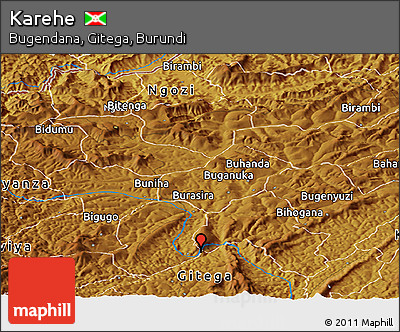 Physical Panoramic Map of Karehe