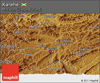 Physical Panoramic Map of Karehe