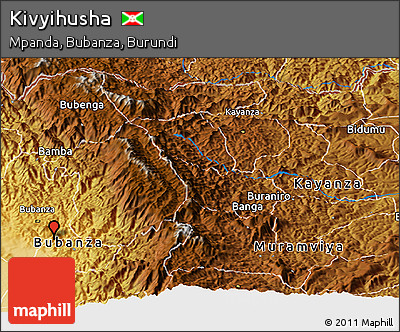 Physical Panoramic Map of Kivyihusha