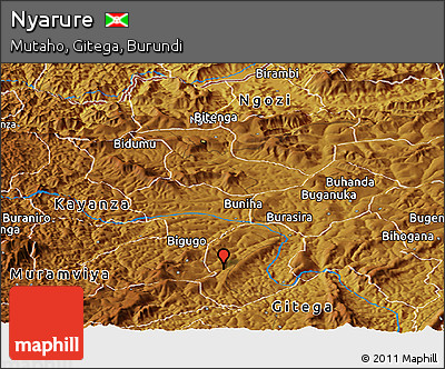 Physical Panoramic Map of Nyarure