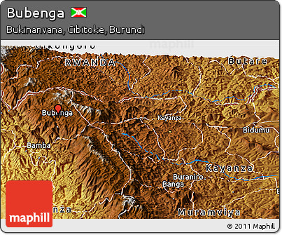 Physical Panoramic Map of Bubenga