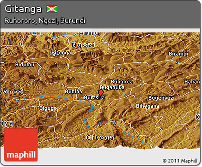 Physical Panoramic Map of Gitanga
