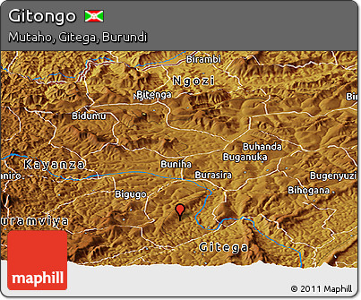 Physical Panoramic Map of Gitongo