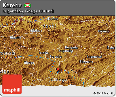 Physical Panoramic Map of Karehe