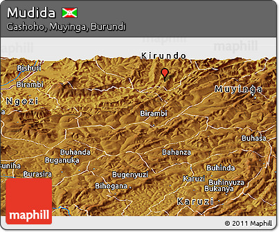 Physical Panoramic Map of Mudida