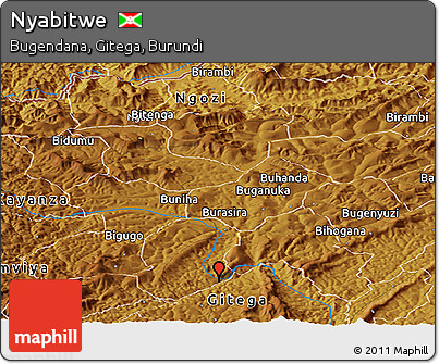 Physical Panoramic Map of Nyabitwe