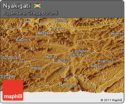 Physical Panoramic Map of Nyakigati