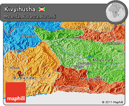 Political Panoramic Map of Kivyihusha