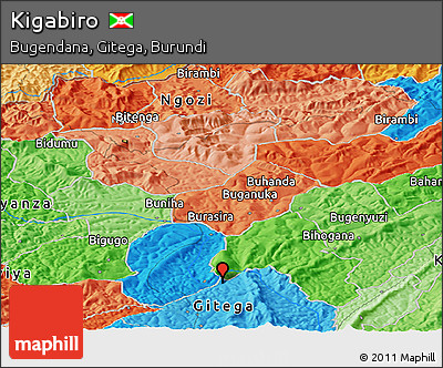 Political Panoramic Map of Kigabiro