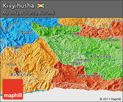 Political Panoramic Map of Kivyihusha