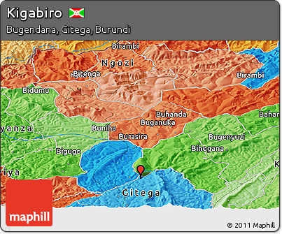 Political Panoramic Map of Kigabiro