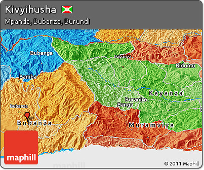 Political Panoramic Map of Kivyihusha