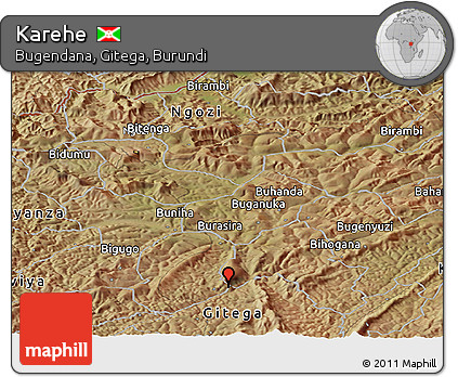 Satellite Panoramic Map of Karehe